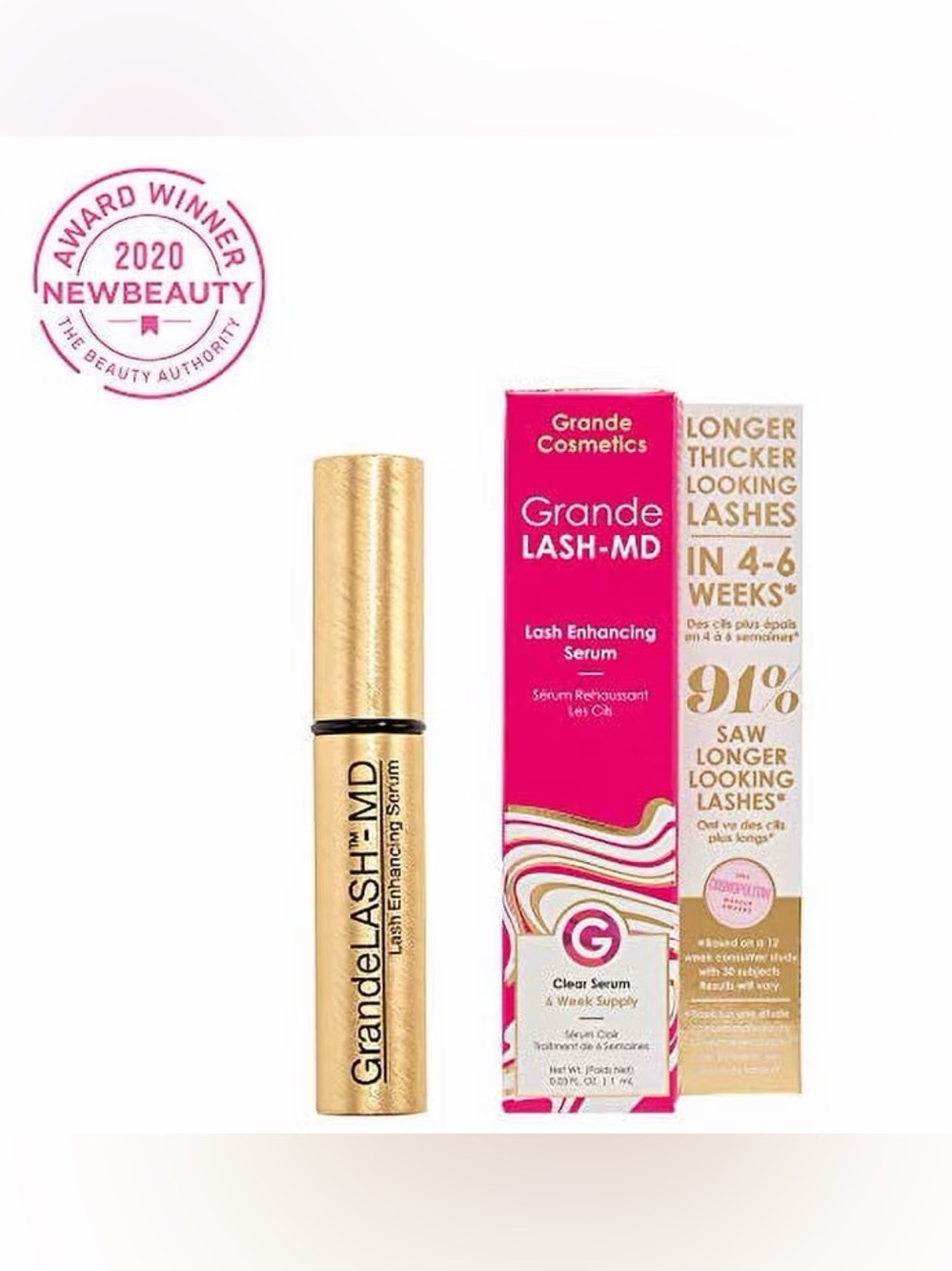 GrandeLASH-MD Lash Enhancing Serum — Gold/Clear